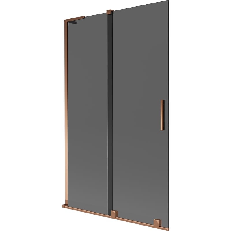 Mexen Velar L 2-Panel Sliding Bath Screen 110 x 150 cm, Graphite, Rose Gold - 896-110-003-41-60