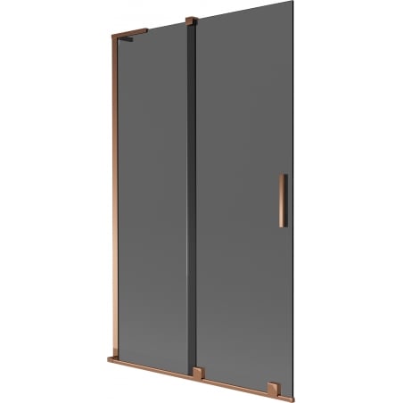 Mexen Velar L 2-Panel Sliding Bath Screen 110 x 150 cm, Graphite, Rose Gold - 896-110-003-41-60
