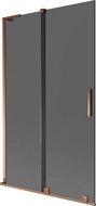 Mexen Velar L 2-Panel Sliding Bath Screen 110 x 150 cm, Graphite, Rose Gold - 896-110-003-41-60