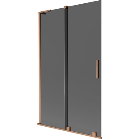 Mexen Velar L Two-wing Sliding Bath Screen 110 x 150 cm, Graphite, Brushed Copper - 896-110-003-41-65