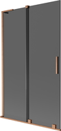 Mexen Velar L Two-wing Sliding Bath Screen 110 x 150 cm, Graphite, Brushed Copper - 896-110-003-41-65