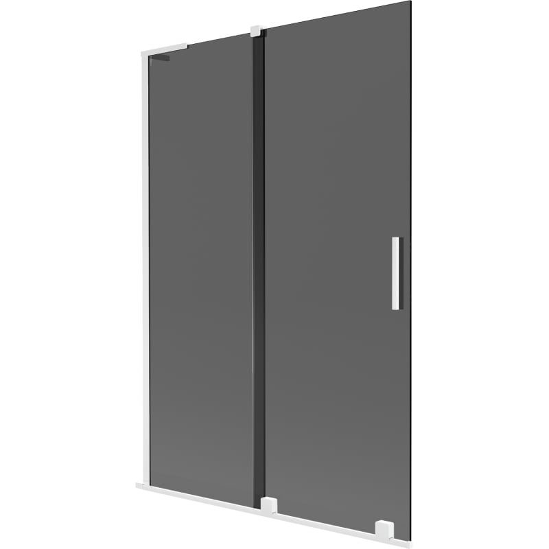 Mexen Velar L 2-panel sliding bathtub screen 120 x 150 cm, graphite, white - 896-120-003-41-20