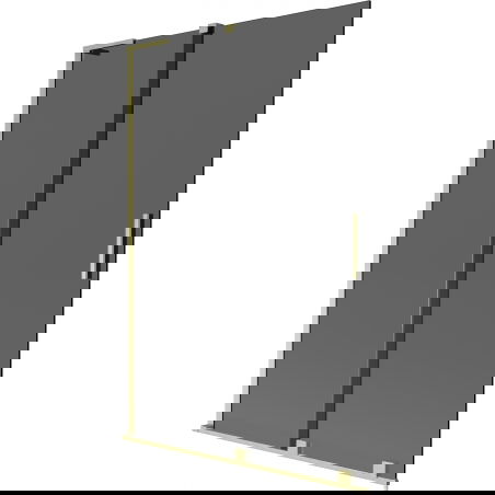 Mexen Velar L 2-wing Sliding Shower Screen 120 x 150 cm, Graphite, Brushed Gold - 896-120-003-41-55