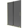 Mexen Velar L Bathroom Screen 2-Panel Sliding 120 x 150 cm, Graphite, Brushed Gold - 896-120-003-41-55