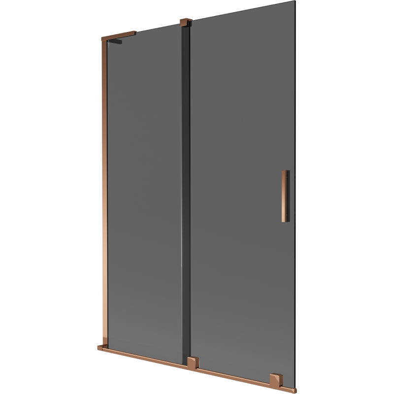 Mexen Velar L two-panel sliding shower screen 120 x 150 cm, graphite, pink gold - 896-120-003-41-60