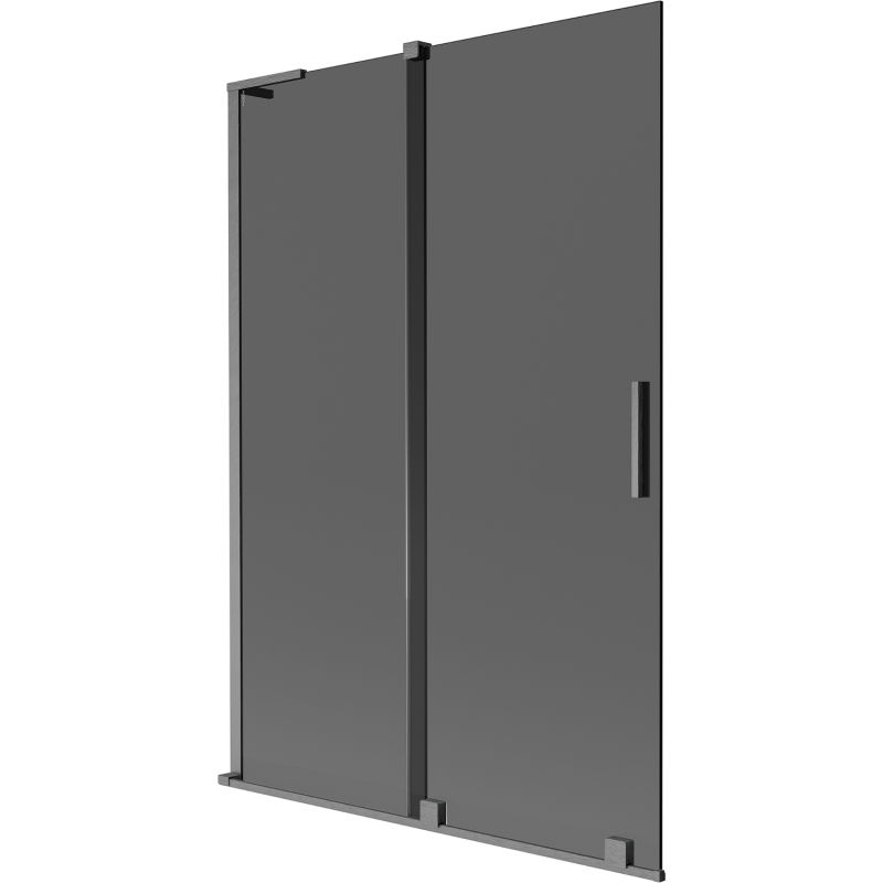 Mexen Velar L shower screen 2-panel sliding 120 x 150 cm, graphite, brushed gun gray - 896-120-003-41-66