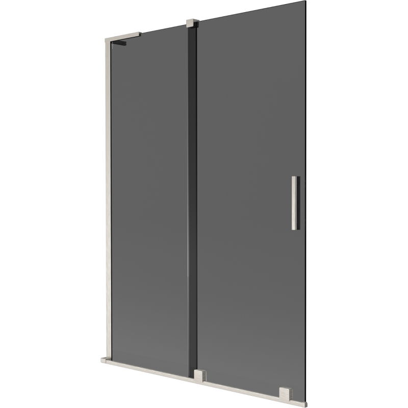 Mexen Velar L 2-wing sliding bath screen 120 x 150 cm, graphite, brushed nickel - 896-120-003-41-97