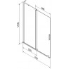 Mexen Velar L 2-panel sliding bathtub screen 70 x 150 cm, frost, brushed gun gray - 896-070-003-31-66