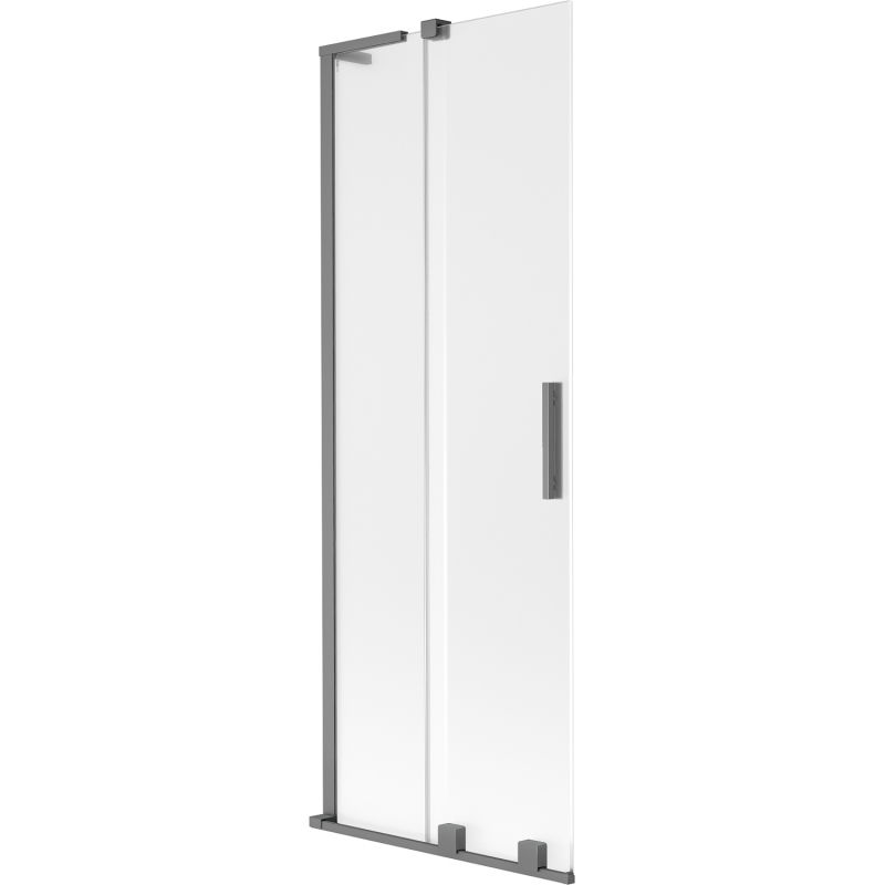 Mexen Velar L sliding shower screen, 2-panel, 70 x 150 cm, frost, gun metal - 896-070-003-31-95