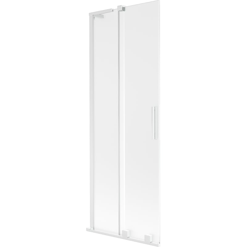 Mexen Velar L Bath Screen 2-panel Sliding 75 x 150 cm, Frosted, White - 896-075-003-31-20