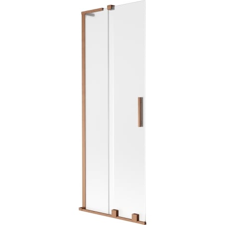 Mexen Velar L Bath Screen 2-Wing Sliding 75 x 150 cm, Frost, Brushed Copper - 896-075-003-31-65