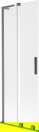 Mexen Velar L Shower Screen 2-Panel Sliding 75 x 150 cm, Frosted, Brushed Gun Gray - 896-075-003-31-66