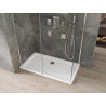 Mexen Omega sliding shower cabin 140 x 70 cm, transparent, chrome + Flat shower tray - 825-140-070-01-00-4010
