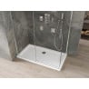 Mexen Omega sliding shower enclosure 140 x 70 cm, transparent, chrome + Flat tray - 825-140-070-01-00-4010