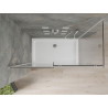 Mexen Omega sliding shower cabin 140 x 70 cm, transparent, chrome + Flat shower tray - 825-140-070-01-00-4010
