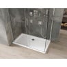 Mexen Omega sliding shower enclosure 140 x 70 cm, transparent, chrome + Flat tray - 825-140-070-01-00-4010