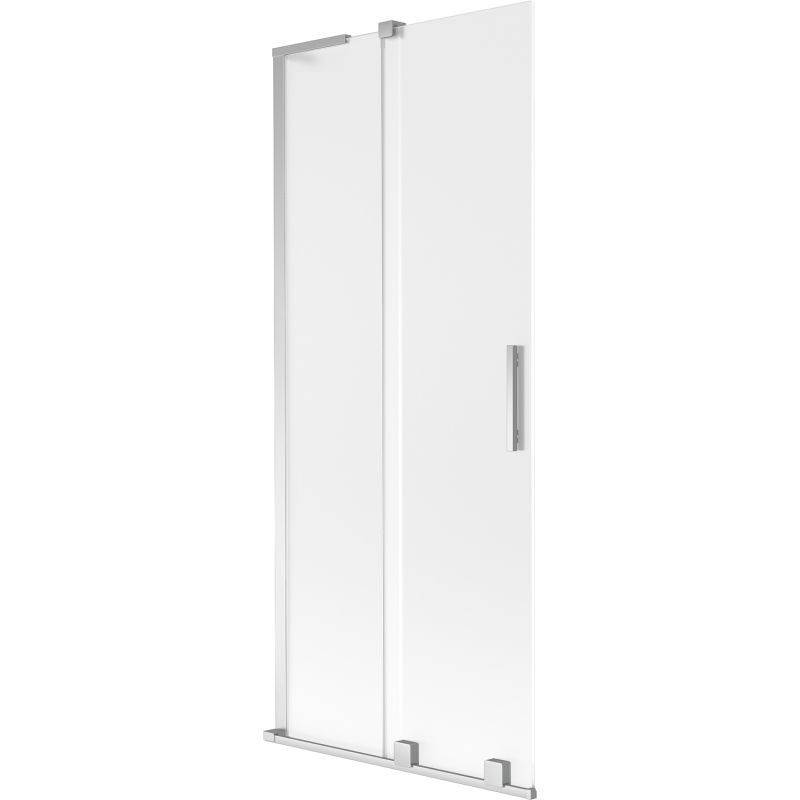 Mexen Velar L Sliding Shower Screen 2-Panel 80 x 150 cm, Frosted, Chrome - 896-080-003-31-01
