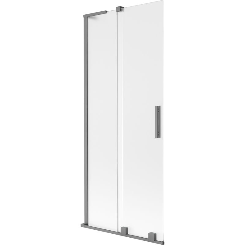 Mexen Velar L 2-panel sliding shower screen 80 x 150 cm, frosted, gun metal - 896-080-003-31-95