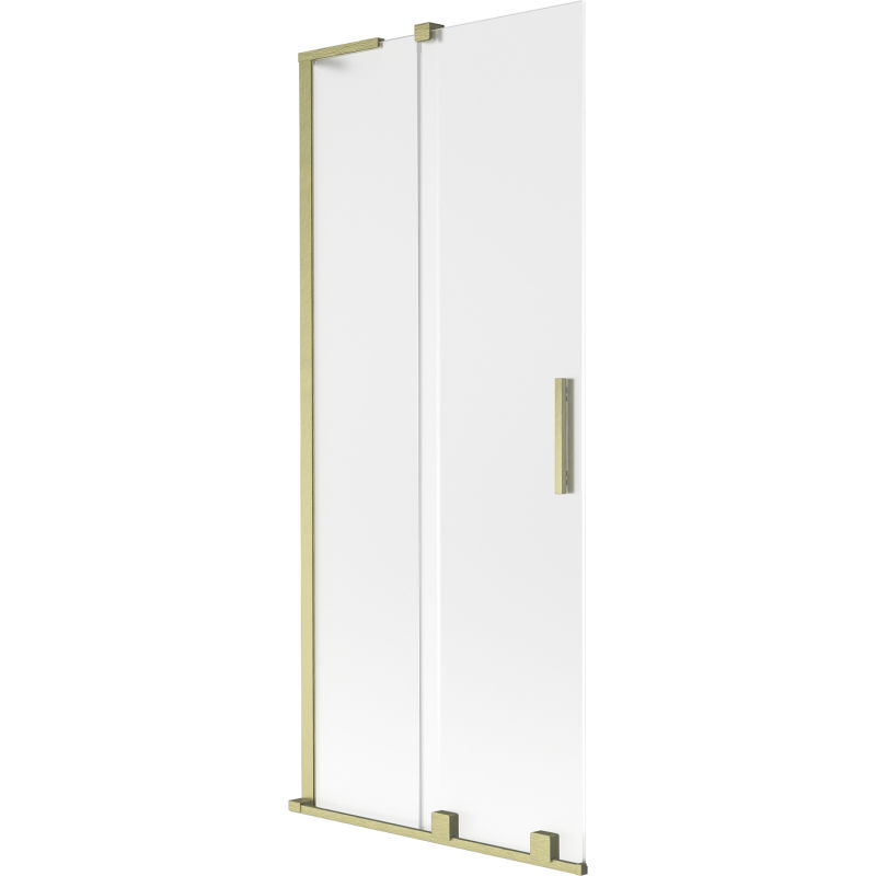 Mexen Velar L shower screen 2-panel sliding 85 x 150 cm, frosted, brushed gold - 896-085-003-31-55