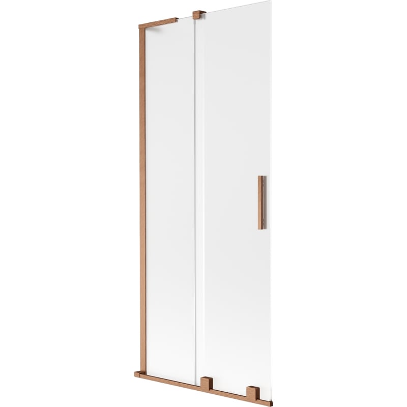 Mexen Velar L 2-wing retractable bath screen 85 x 150 cm, frost, brushed copper - 896-085-003-31-65
