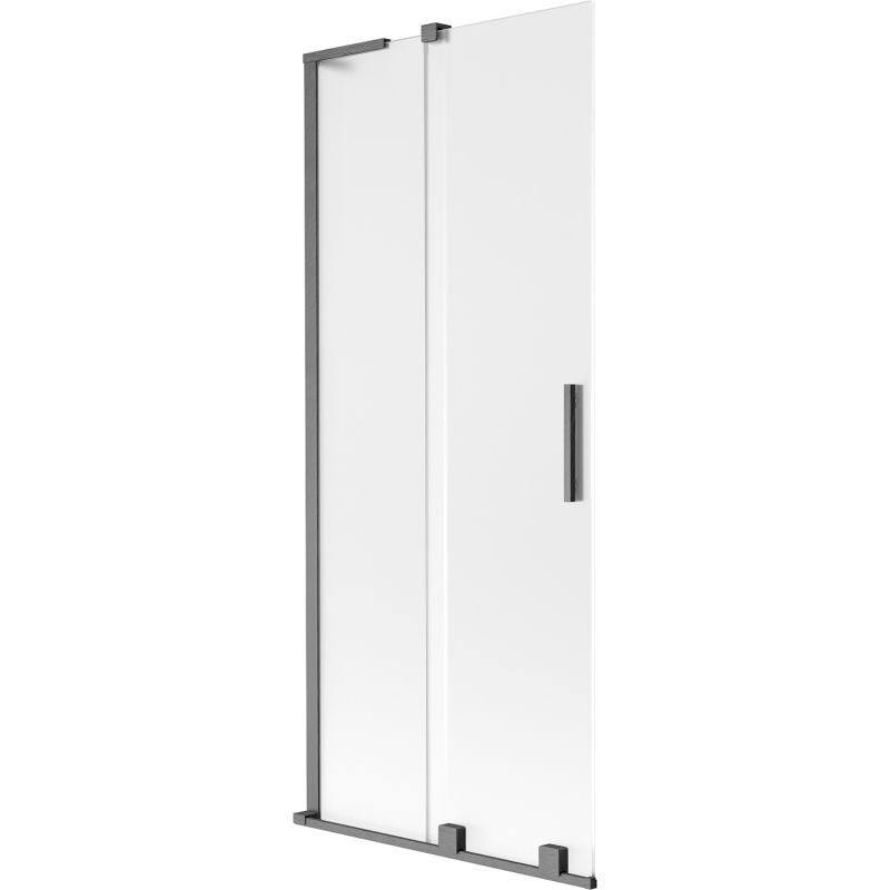Mexen Velar L 2-panel sliding shower screen 85 x 150 cm, frost, brushed gun gray - 896-085-003-31-66