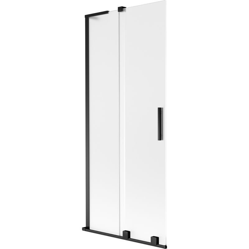Mexen Velar L 2-wing sliding shower screen 85 x 150 cm, frosted, black - 896-085-003-31-70
