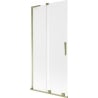 Mexen Velar L Bath Screen 2-Panel Sliding 90 x 150 cm, Frosted, Gold - 896-090-003-31-50