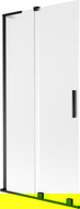 Mexen Velar L 2-wing sliding bath screen 90 x 150 cm, frost, black - 896-090-003-31-70