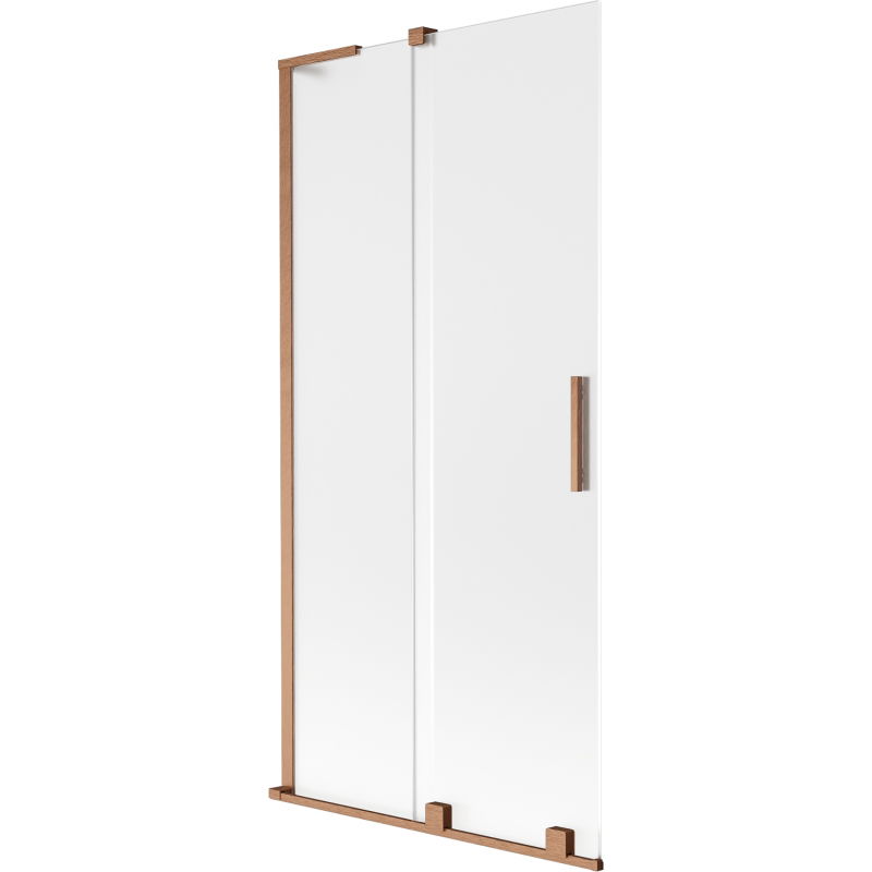 Mexen Velar L 2-wing sliding bathtub screen 95 x 150 cm, frost, brushed copper - 896-095-003-31-65