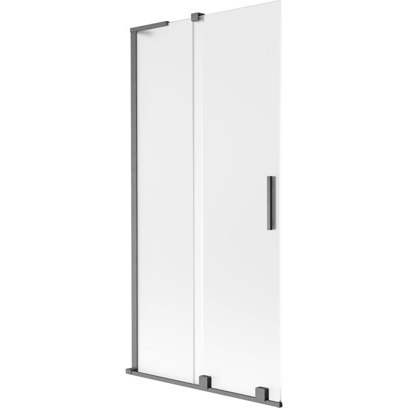Mexen Velar L sliding 2-panel shower screen 95 x 150 cm, frost, brushed gun gray - 896-095-003-31-66
