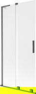 Mexen Velar L sliding 2-panel shower screen 95 x 150 cm, frost, brushed gun gray - 896-095-003-31-66