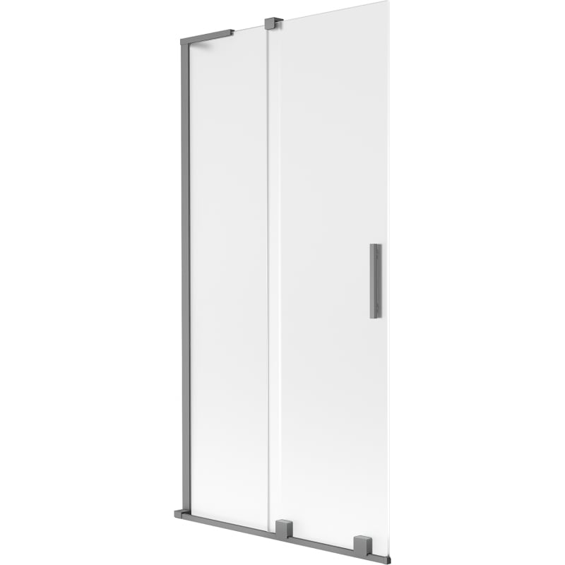 Mexen Velar L 2-wing sliding bath screen 95 x 150 cm, frost, gun metal - 896-095-003-31-95