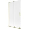 Mexen Velar L Bath Screen 2-Wing Sliding 100 x 150 cm, Frosted, Gold - 896-100-003-31-50