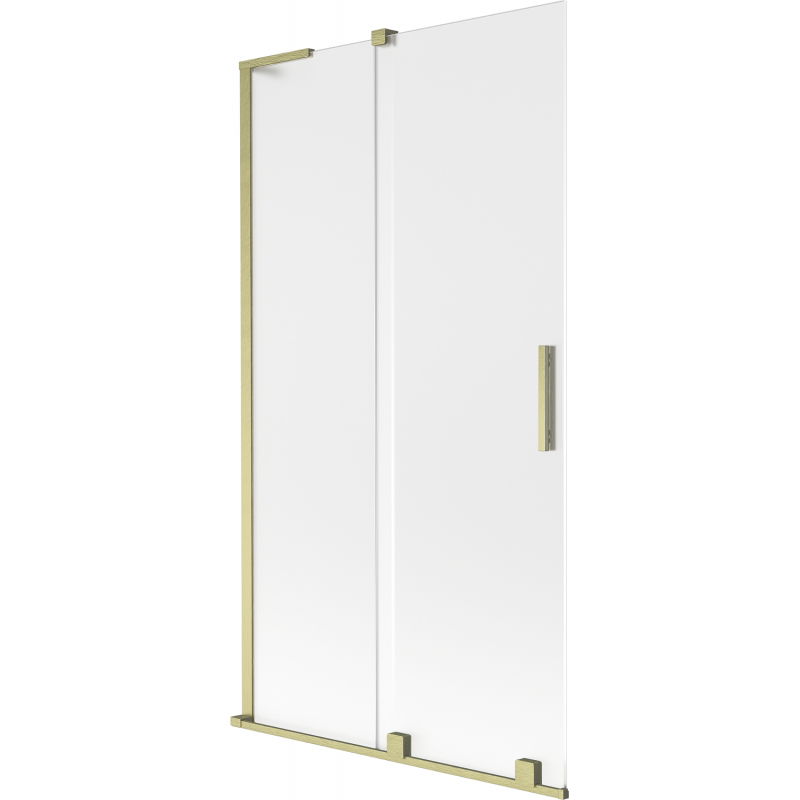 Mexen Velar L 2-panel Sliding Shower Screen 100 x 150 cm, Frosted, Brushed Gold - 896-100-003-31-55