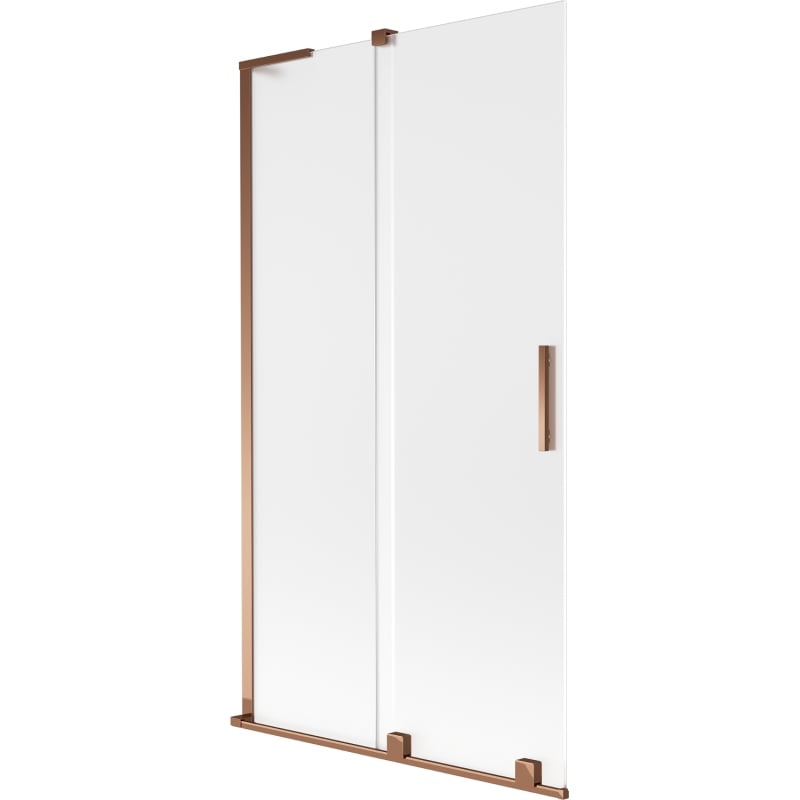 Mexen Velar L Shower Screen 2-wing Sliding 100 x 150 cm, Frosted, Rose Gold - 896-100-003-31-60