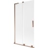 Mexen Velar L Shower Screen 2-wing Sliding 100 x 150 cm, Frosted, Rose Gold - 896-100-003-31-60