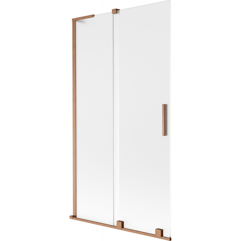 Mexen Velar L sliding 2-panel bath screen 100 x 150 cm, frosted, brushed copper - 896-100-003-31-65