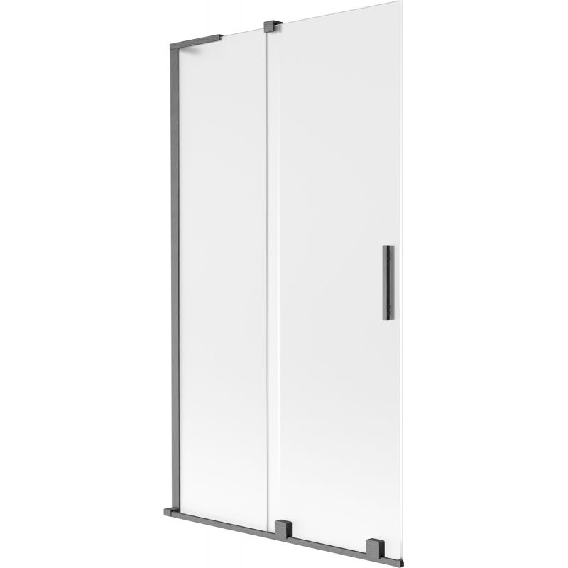 Mexen Velar L shower screen, 2-panel sliding 100 x 150 cm, frost, brushed gun gray - 896-100-003-31-66