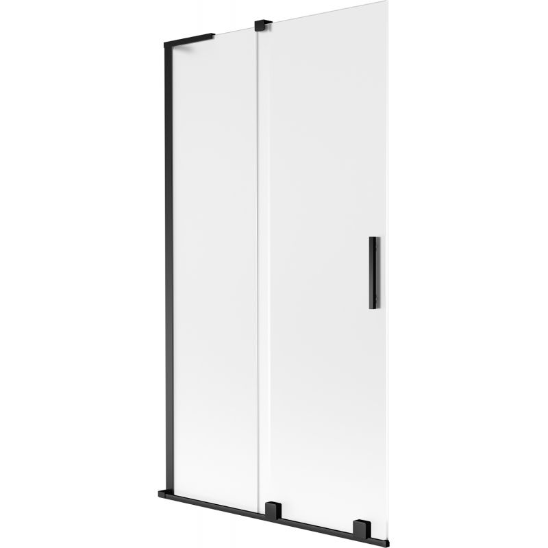 Mexen Velar L Shower Screen 2-Panel Sliding 100 x 150 cm, Frosted, Black - 896-100-003-31-70