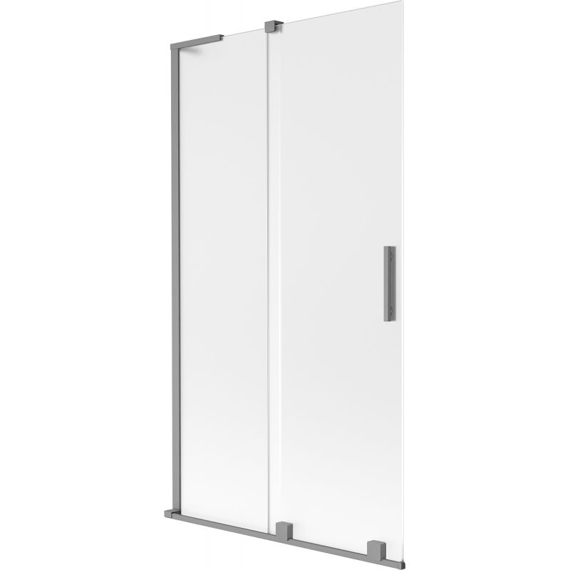 Mexen Velar L 2-wing sliding bath screen 100 x 150 cm, frost, gun metal - 896-100-003-31-95