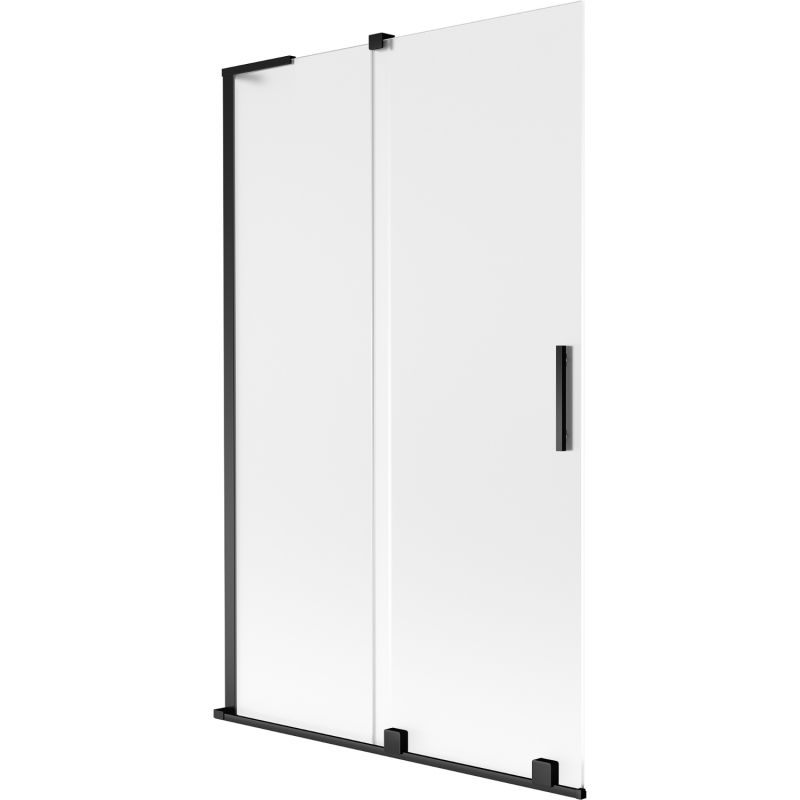 Mexen Velar L 2-wing Slide Shower Wall 110 x 150 cm, Frosted, Black - 896-110-003-31-70