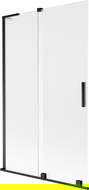 Mexen Velar L 2-wing sliding bath screen 110 x 150 cm, frost, black - 896-110-003-31-70