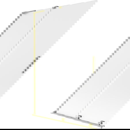 Mexen Velar L 2-panel sliding bath screen 120 x 150 cm, frosted, brushed gold - 896-120-003-31-55