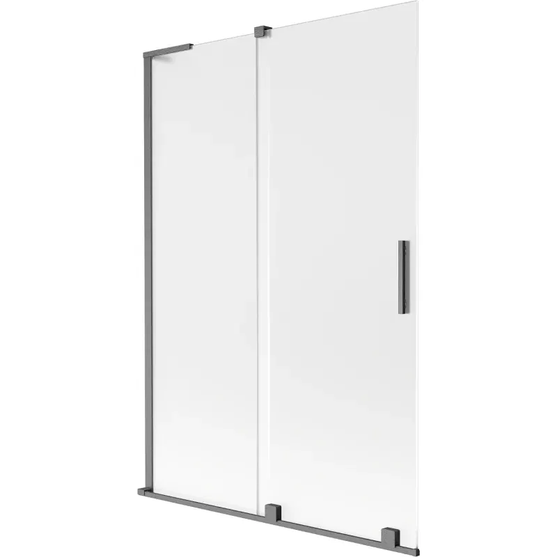 Mexen Velar L Bath Screen 2-Panel Sliding 120 x 150 cm, Frosted, Gun Grey Brushed - 896-120-003-31-66