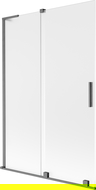Mexen Velar L Bath Screen 2-Panel Sliding 120 x 150 cm, Frosted, Gun Grey Brushed - 896-120-003-31-66