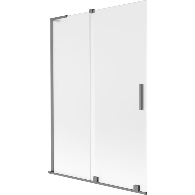 Mexen Velar L shower screen 2-panel sliding 120 x 150 cm, frost, gun metal - 896-120-003-31-95