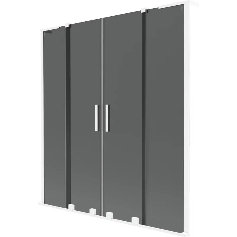 Mexen Velar L Duo 2-panel sliding bath screen 150 x 150 cm, graphite, white - 896-150-003-42-20