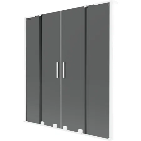 Mexen Velar L Duo 2-panel sliding bath screen 150 x 150 cm, graphite, white - 896-150-003-42-20
