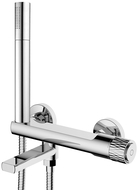 Mexen Diamond bathtub faucet with shower set, chrome - 71530-00
