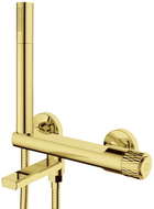 Mexen Diamond bathtub faucet with shower set, gold - 71530-50